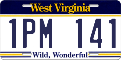 WV license plate 1PM141