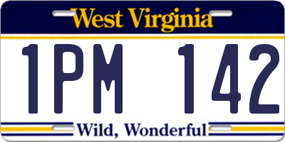 WV license plate 1PM142