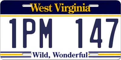 WV license plate 1PM147