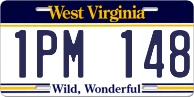 WV license plate 1PM148