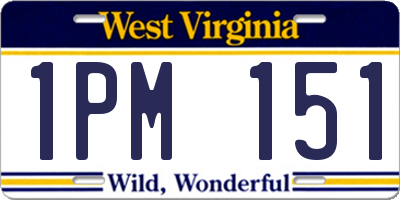WV license plate 1PM151