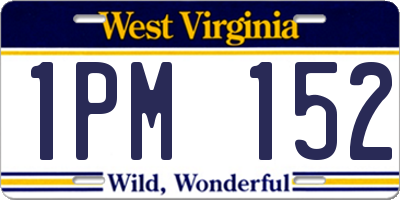 WV license plate 1PM152