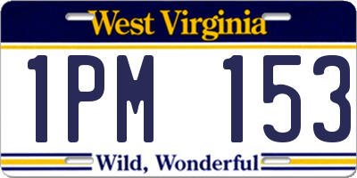 WV license plate 1PM153