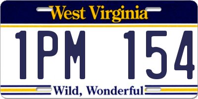 WV license plate 1PM154