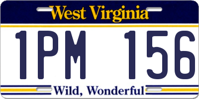 WV license plate 1PM156