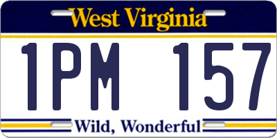 WV license plate 1PM157