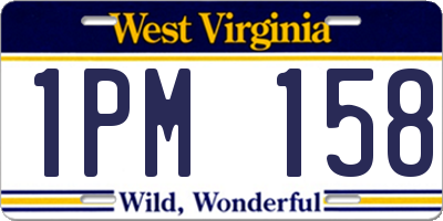 WV license plate 1PM158