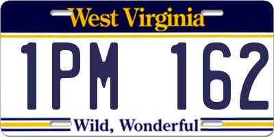 WV license plate 1PM162