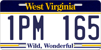 WV license plate 1PM165