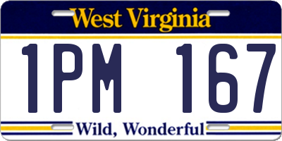 WV license plate 1PM167