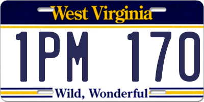 WV license plate 1PM170