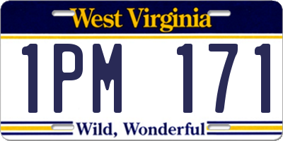 WV license plate 1PM171
