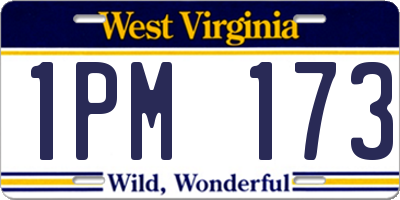 WV license plate 1PM173