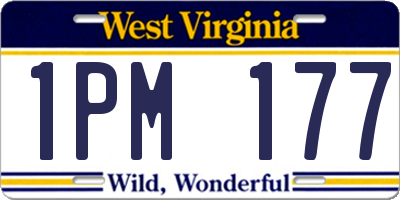 WV license plate 1PM177
