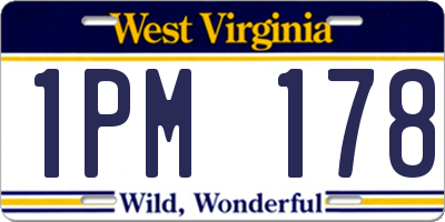 WV license plate 1PM178