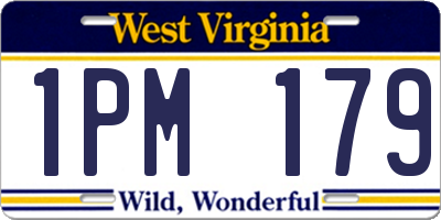 WV license plate 1PM179
