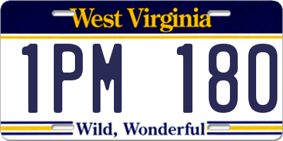 WV license plate 1PM180