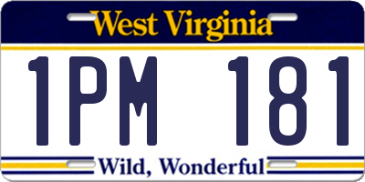 WV license plate 1PM181