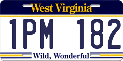 WV license plate 1PM182