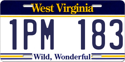 WV license plate 1PM183