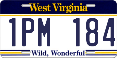 WV license plate 1PM184