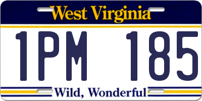 WV license plate 1PM185