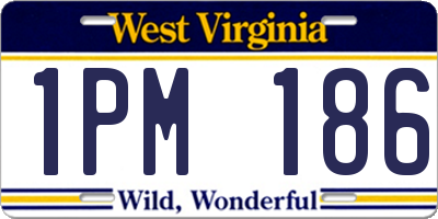WV license plate 1PM186