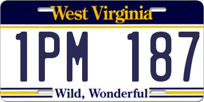 WV license plate 1PM187