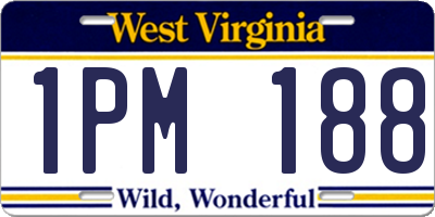 WV license plate 1PM188