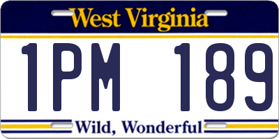 WV license plate 1PM189