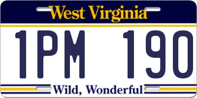 WV license plate 1PM190