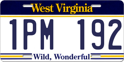 WV license plate 1PM192