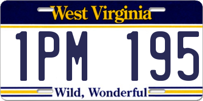 WV license plate 1PM195