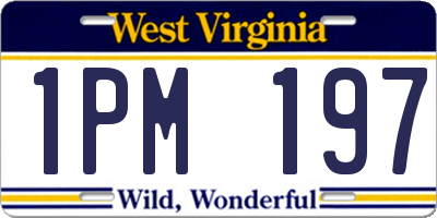 WV license plate 1PM197