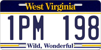 WV license plate 1PM198