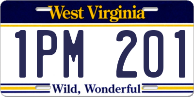 WV license plate 1PM201