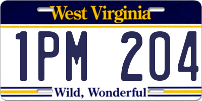 WV license plate 1PM204
