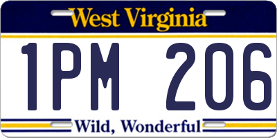 WV license plate 1PM206