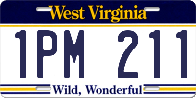 WV license plate 1PM211
