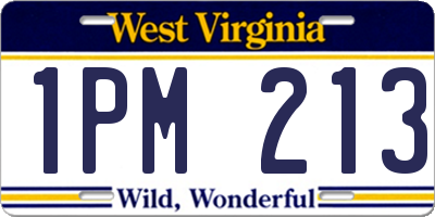 WV license plate 1PM213