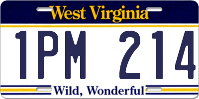 WV license plate 1PM214