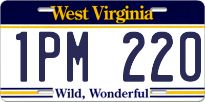WV license plate 1PM220
