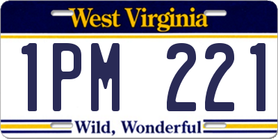 WV license plate 1PM221