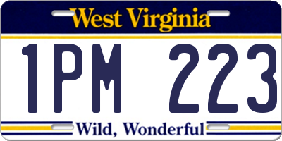 WV license plate 1PM223