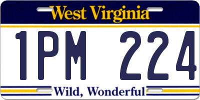 WV license plate 1PM224