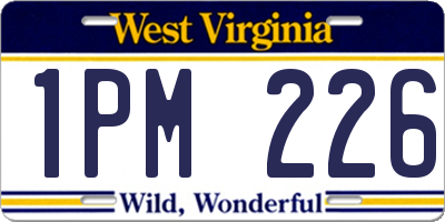 WV license plate 1PM226