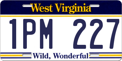 WV license plate 1PM227