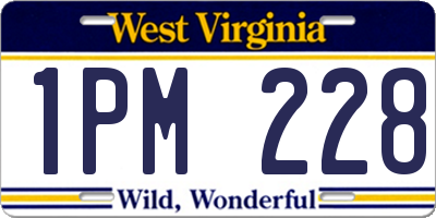 WV license plate 1PM228