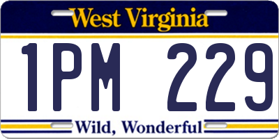 WV license plate 1PM229