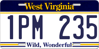 WV license plate 1PM235